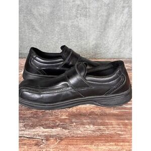 Orthofeet Mens Black Leather Slip On Shoes Size‎ 12 M Adjustable Strap Comfort